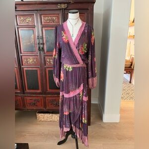 Tulle and Batiste Asymmetrical Maxi Dress